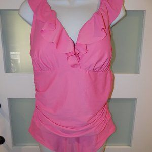 Cupshe Pink Ruffle Swimsuit Size 1X Women's